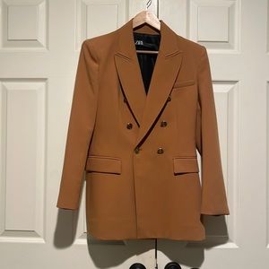 Zara Double Breasted Blazer - Terracotta Color